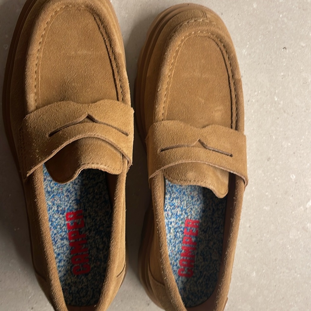Brand New Camper Suede Loafers - light brown